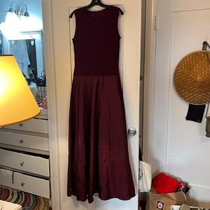 BURGUNDY DRESS, SLEEVELESS, FULL-LENGTH SKIRT, SIZE 12, Worn Once